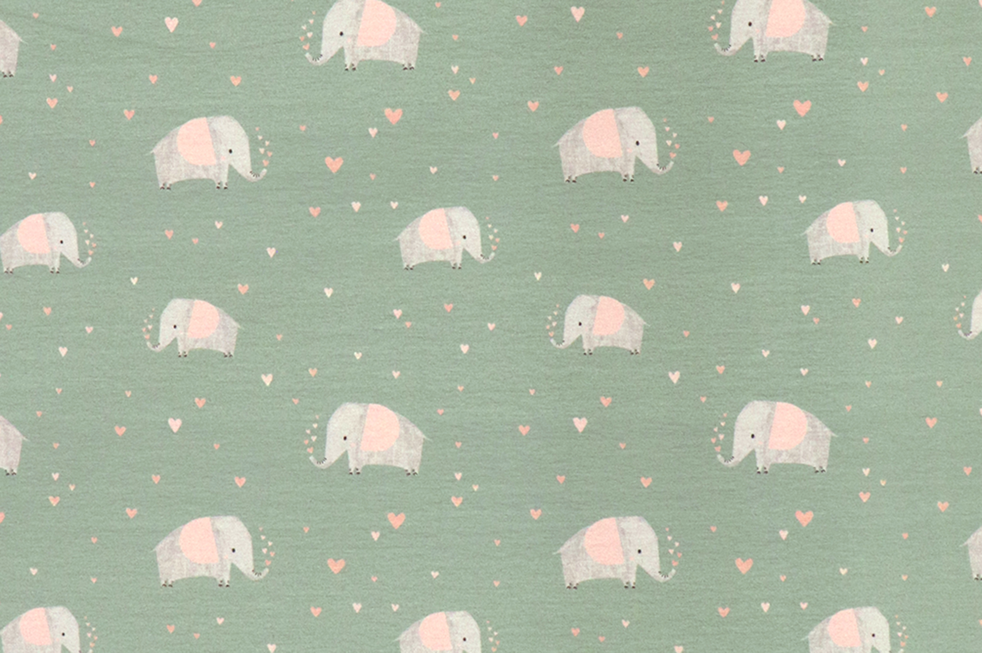 Jersey  "Fräulein von Julie", elefante con cuore su menta