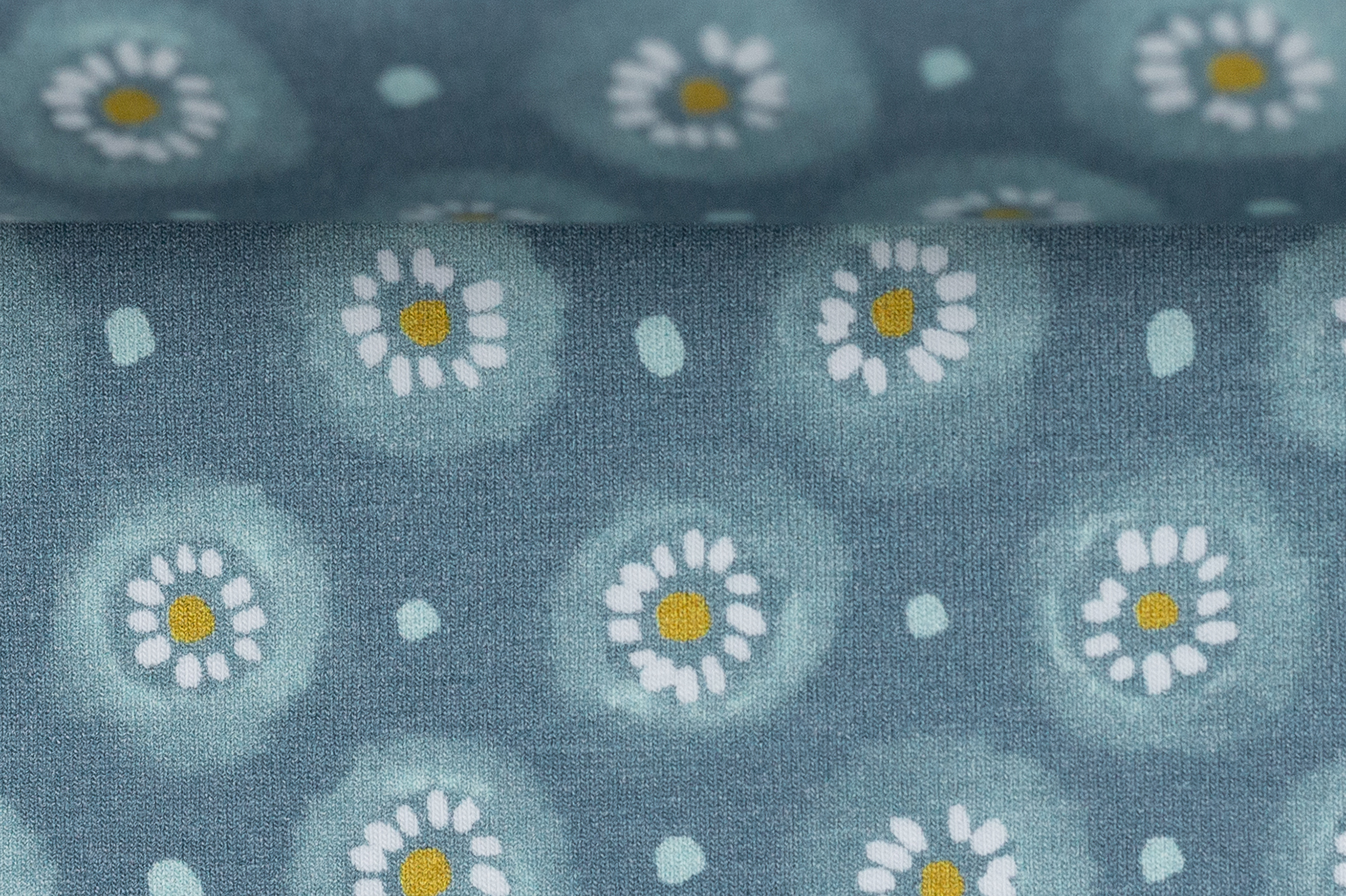 Jersey di cotone, graphic flower blu