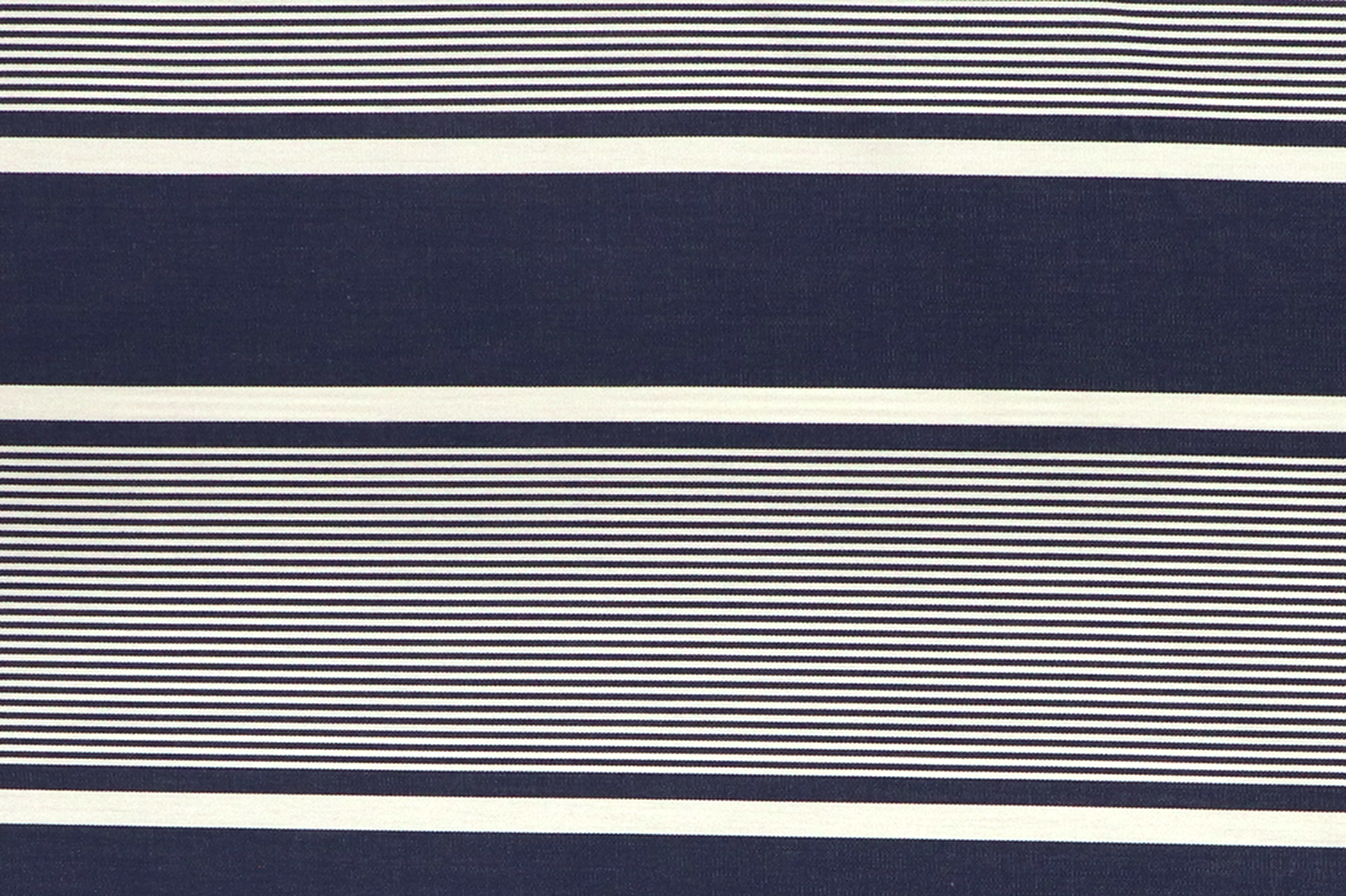 Tessuto da decorazione, dralon esterno, strisce strette e larghe blu jeans