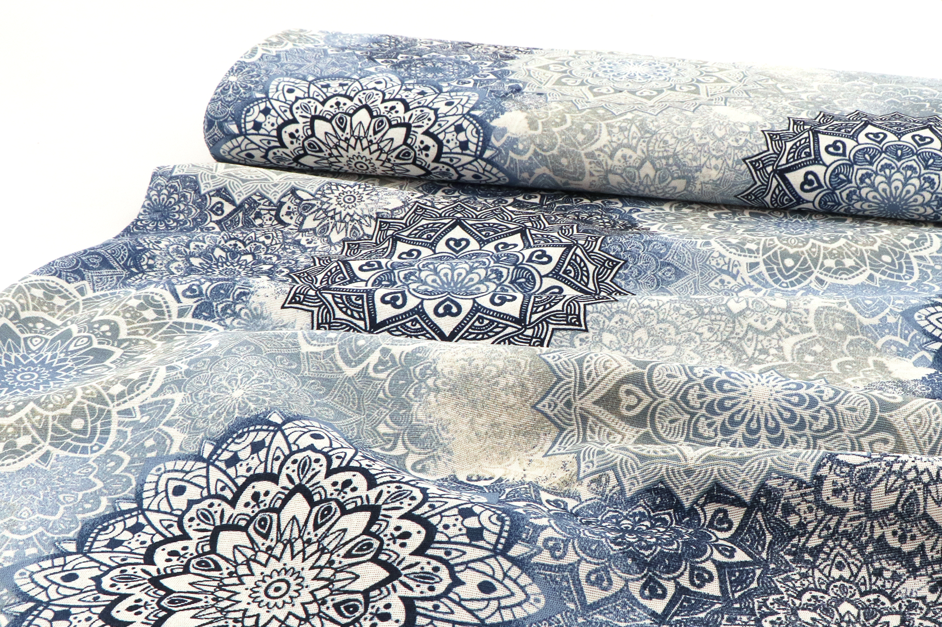 Tessuto da decorazione, mandala blu Tessuto da decorazione, mandala blu