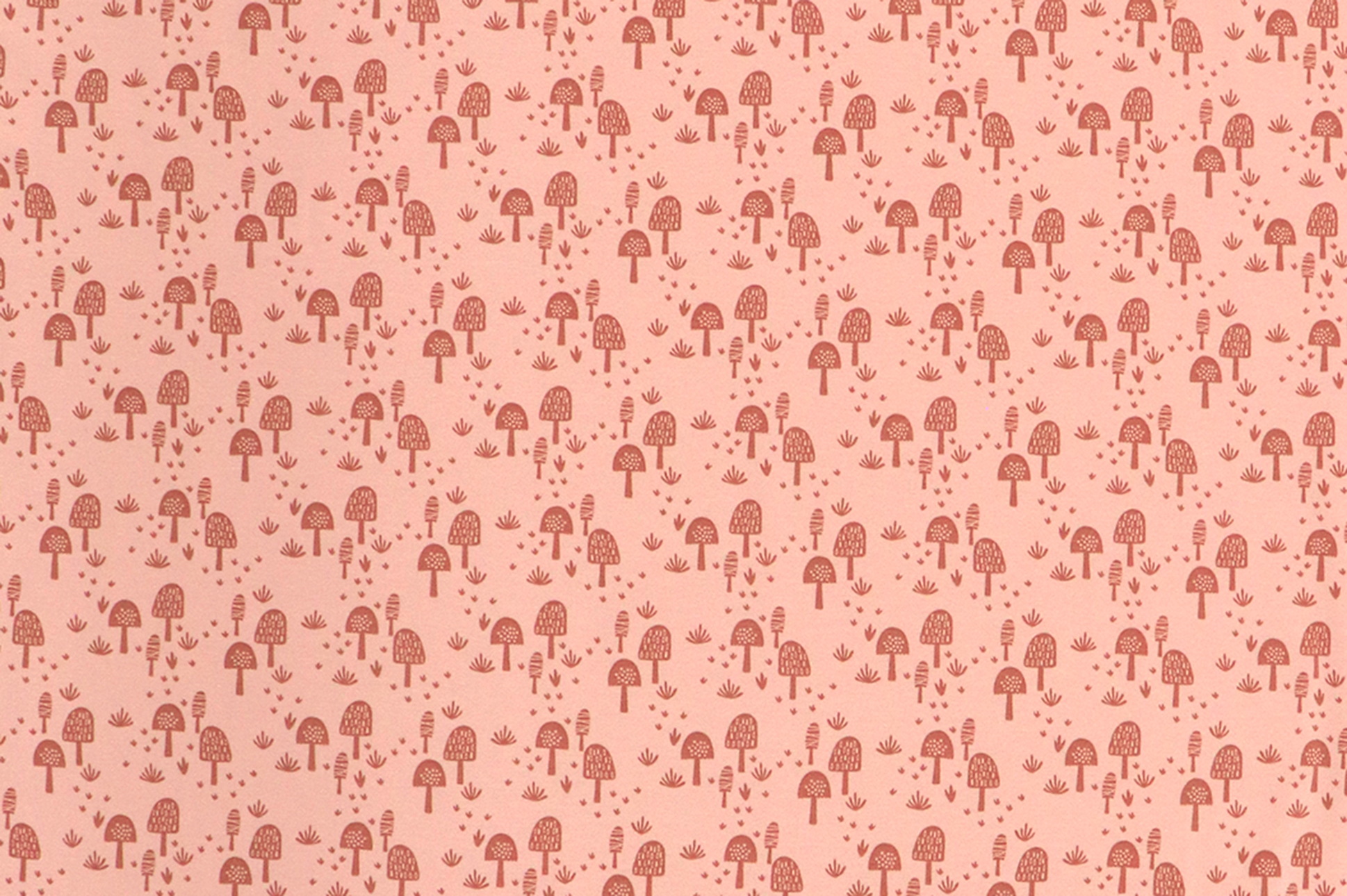 Jersey di cotone, funghi su rosa