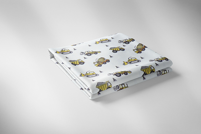 Jersey "Fräulein von Julie", veicoli da costruzione su fondo bianco