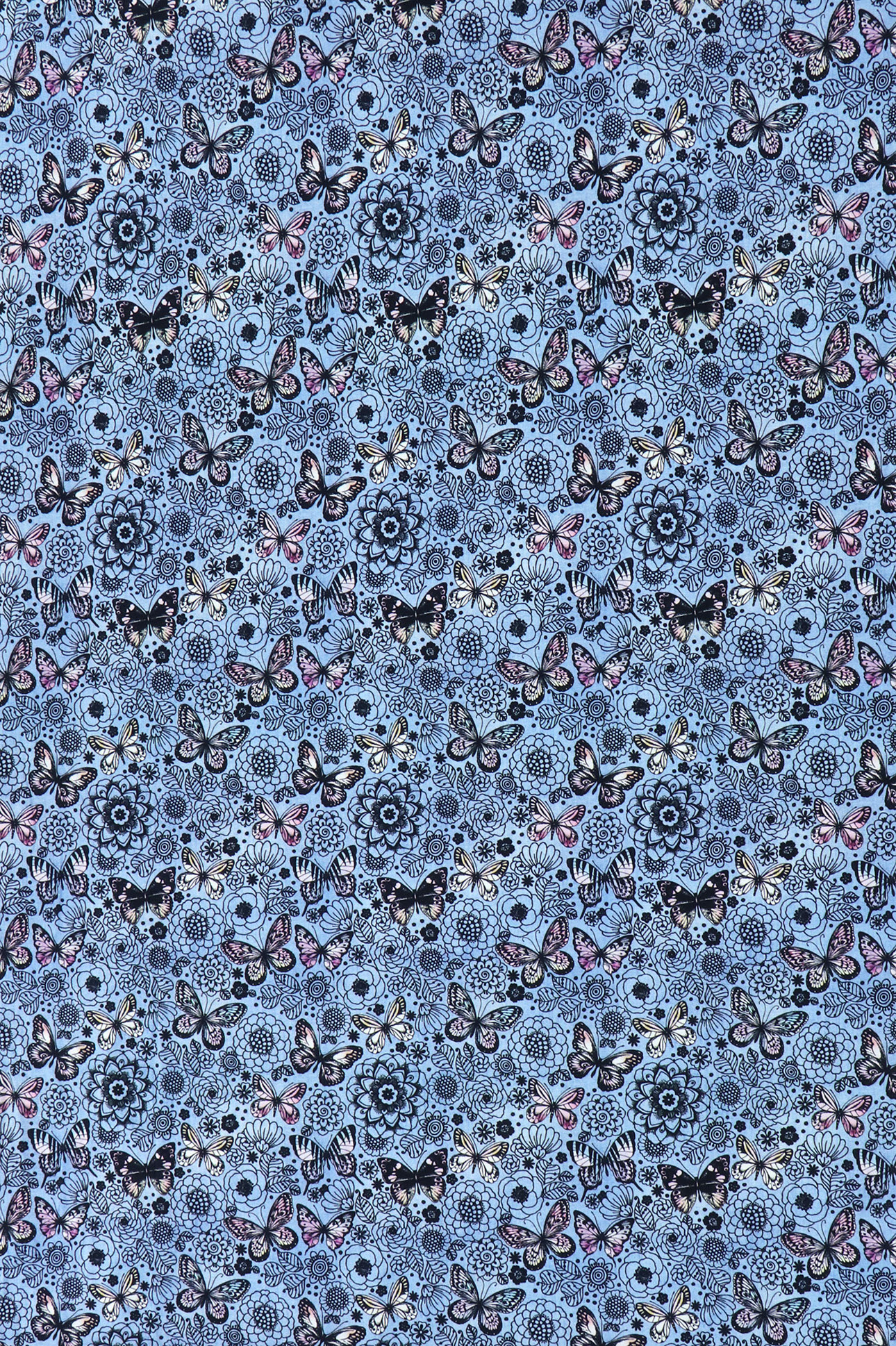 Jersey "Fräulein von Julie", farfalle color blu jeans