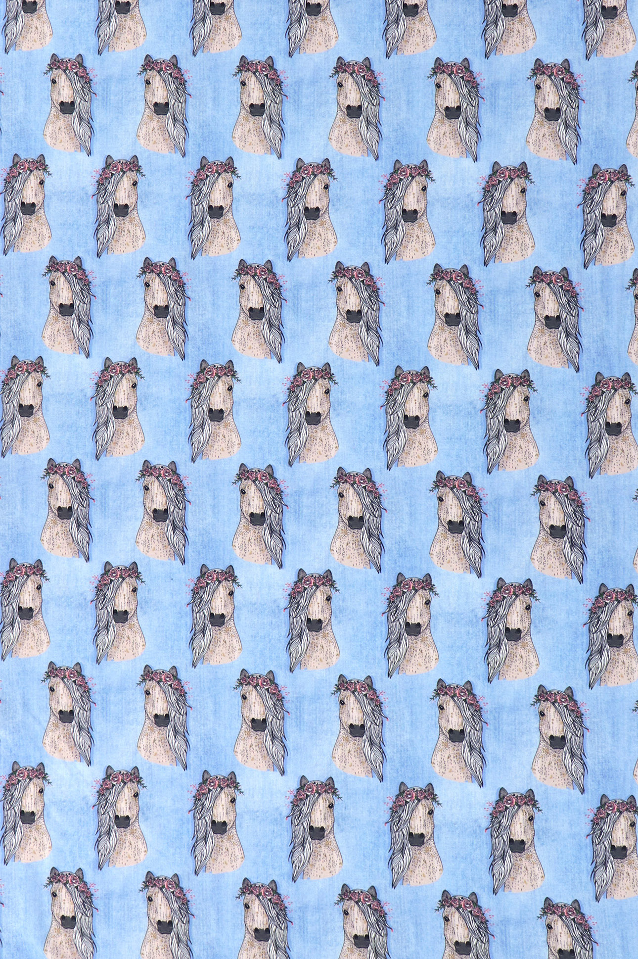Jersey "Fräulein von Julie", cavallo su fondo blu denim