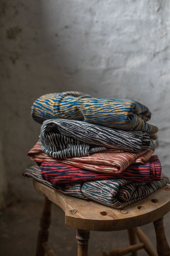 Organic Bark Jacquard, nero/sabbia