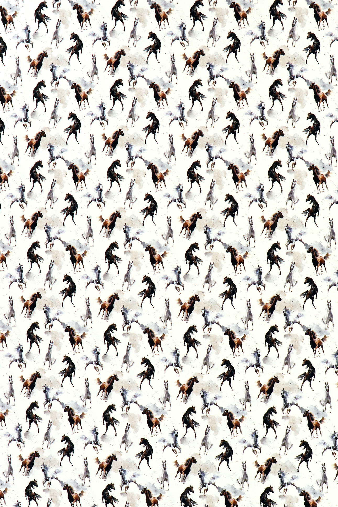 Jersey "Fräulein von Julie", cavalli in acquerello su fondo bianco