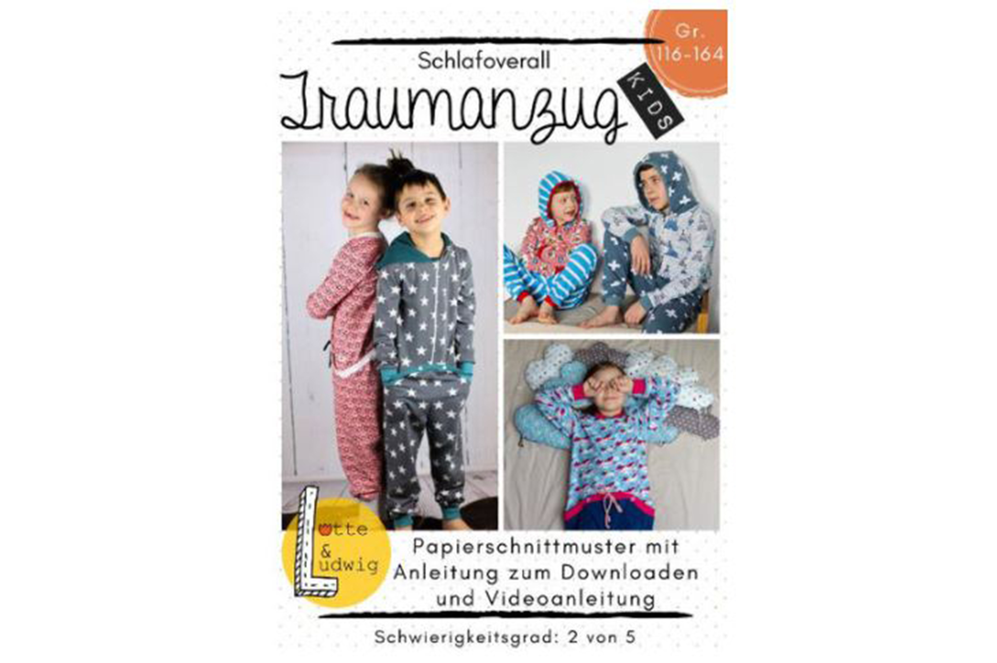 Cartamodello, Lotte & Ludwig – Pigiami overall bambini
