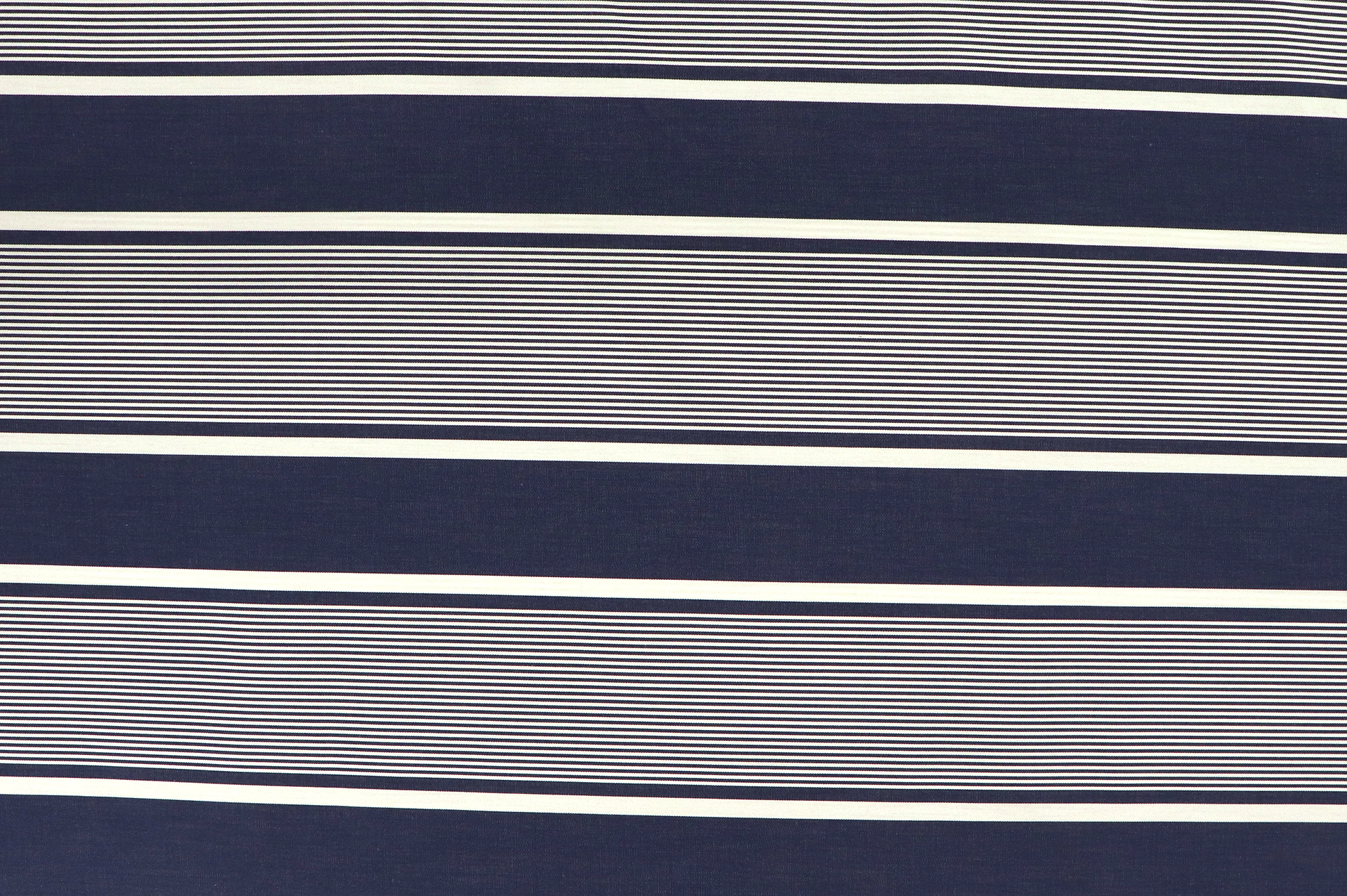 Tessuto da decorazione, dralon esterno, strisce strette e larghe blu jeans
