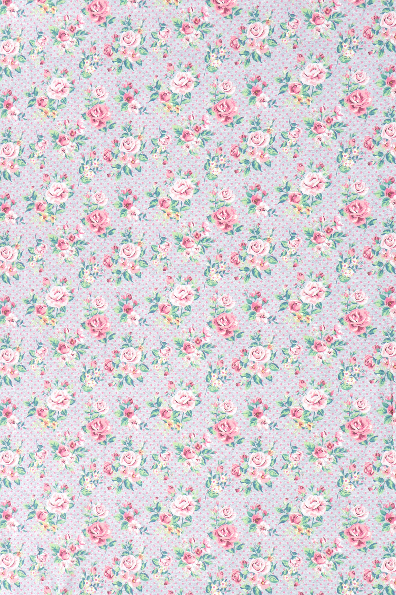 Jersey "Fräulein von Julie", rose rosa su fondo grigio con puntini