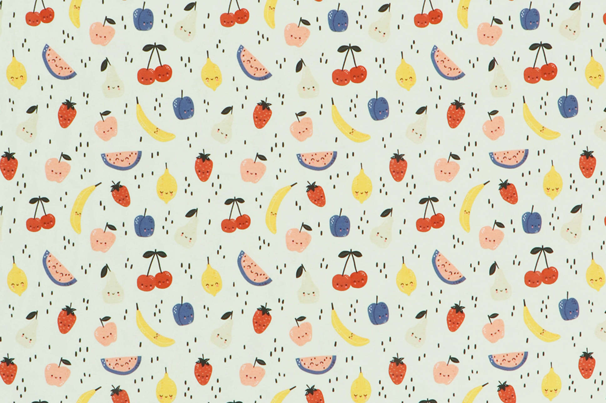 Jersey "Fräulein von Julie", frutta su fondo beige chiaro