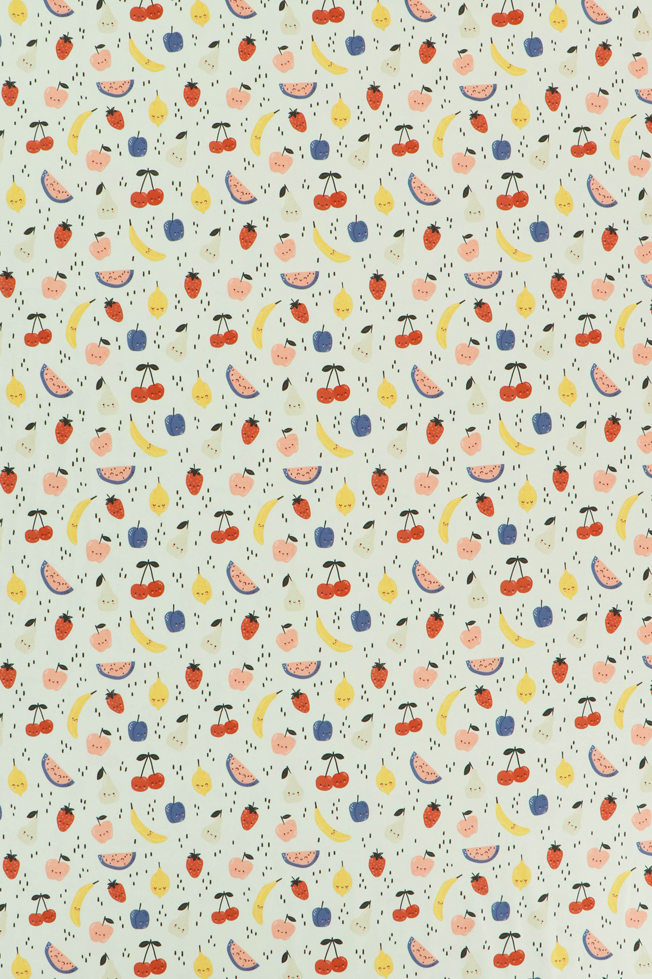 Jersey "Fräulein von Julie", frutta su fondo beige chiaro