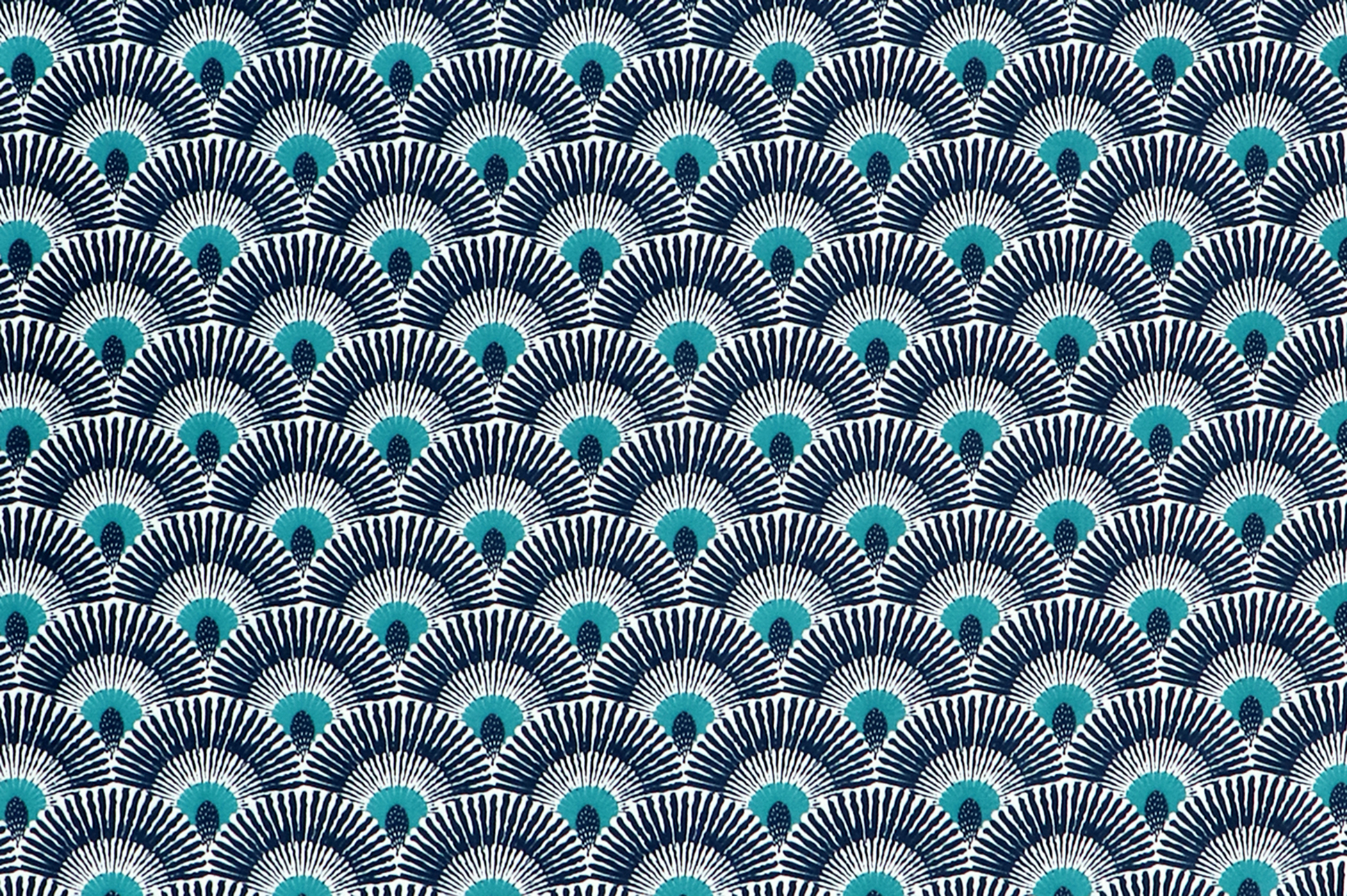 Canvas, fantasia pavone in blu/petrolio