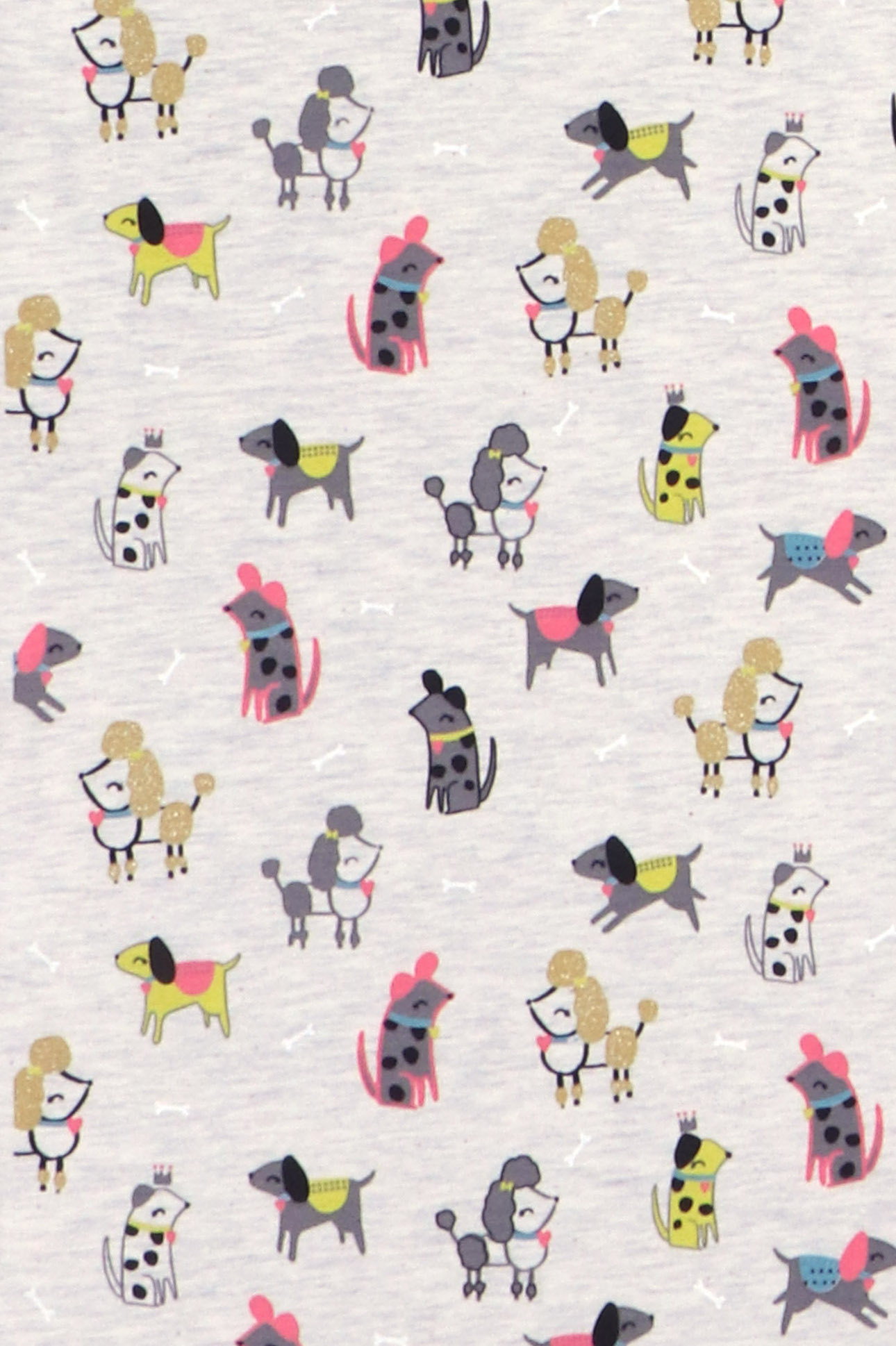 Jersey di cotone, cagnolini su fondo beige